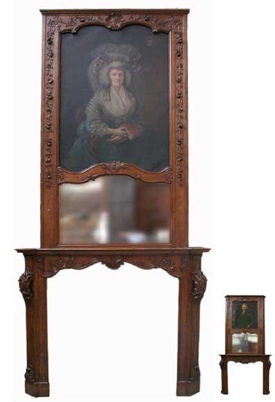 Oak_mantle_and_trumeau_with_portrait_of_lady.jpg