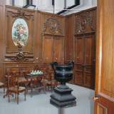 Boiseries d'une salle à manger de château, à decors de chasse.