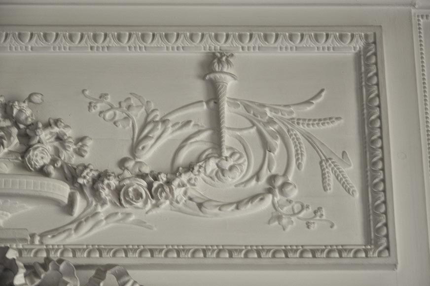 Grand trumeau ancien de style Louis XVI avec glace au mercure-2