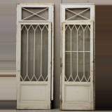 Fausse paire de portes vitrées en bois d'époque Restauration 