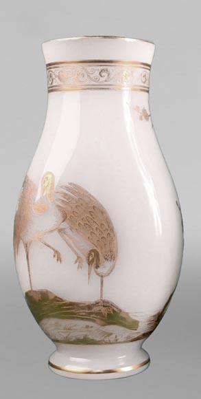 BACCARAT, Paire de vases aux échassiers, vers 1880-2