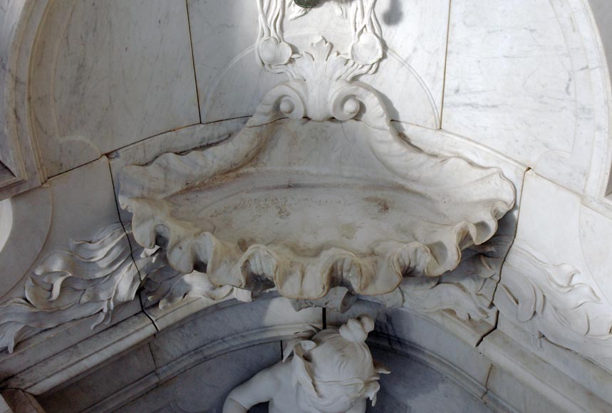 Monumental Garden Fountain in Carrara marble and Statuary marble attributed to Rudolf Weyr, Vienna, late 19th century_fr