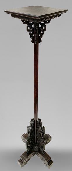 Sellette japonisante en bois noirci, fin du XIXe siècle-0