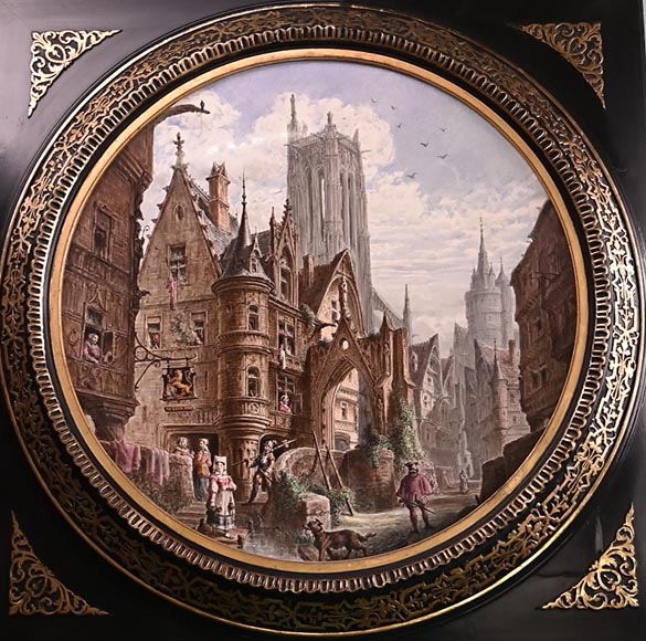 Vues imaginaires de Paris au XVIe siècle : deux peintures sur porcelaine d’Alphonse CHAIGNON-1