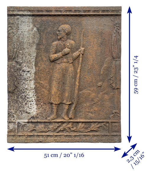 Plaque de cheminée décorée d’une figure de « zouave »-6