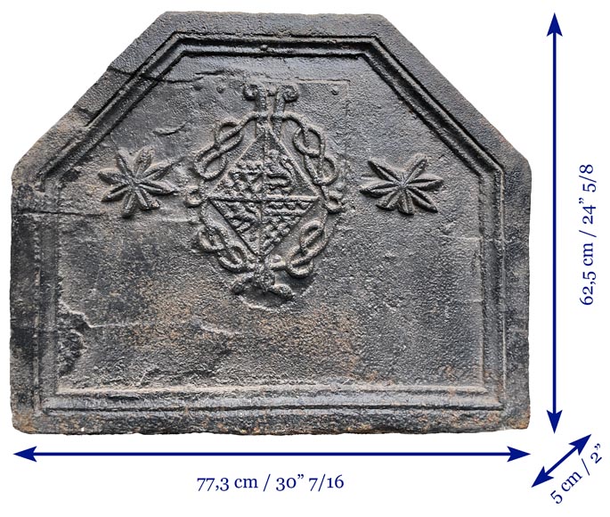 Plaque de cheminée, vers 1600, aux armes d’Angélique d’Estrées-6