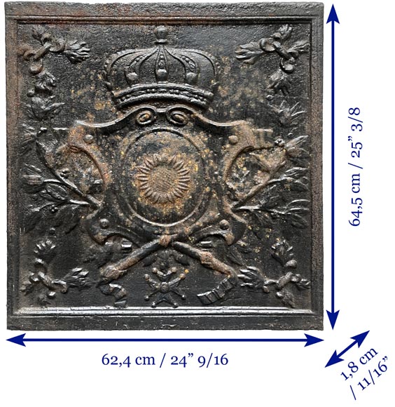 Plaque de cheminée du XIXe siècle à l’écu orné d’un tournesol-6