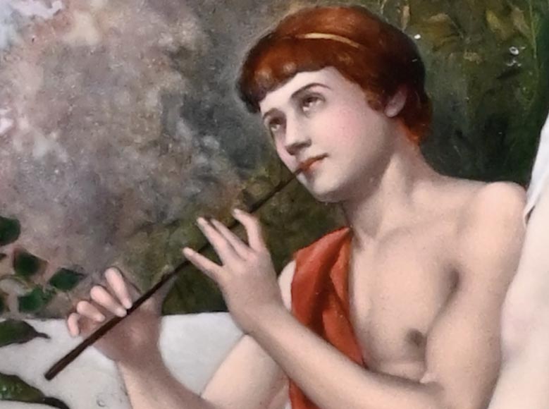 Daphnis et Chloé, un tableau de Jeanne LEMERLE-SOYER en émail-6
