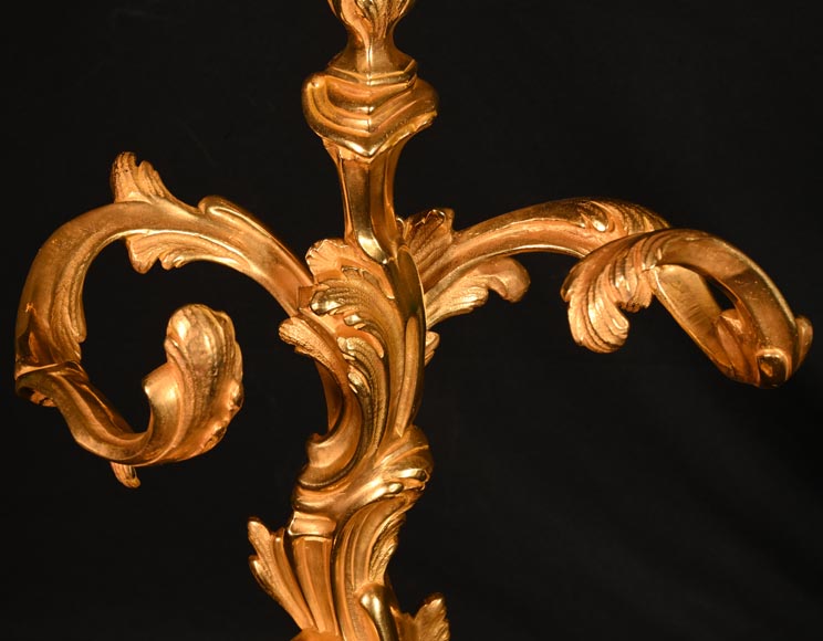 Serviteur de cheminée en bronze doré de style Louis XV-2