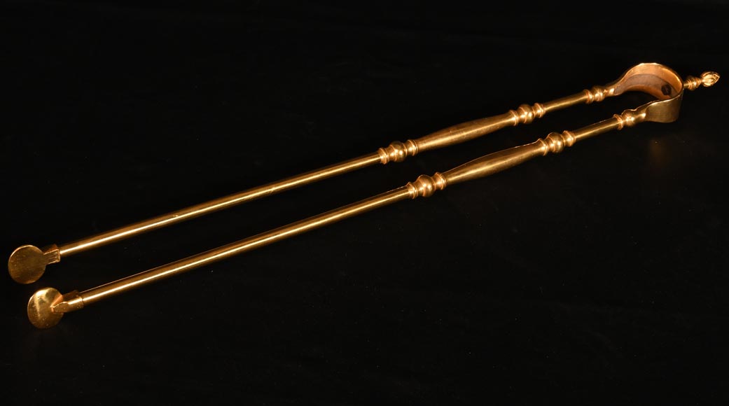 Serviteur de cheminée en bronze doré de style Louis XV-6