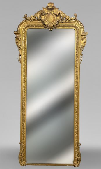 Grand trumeau doré au grand médaillon central de style Napoléon III-0