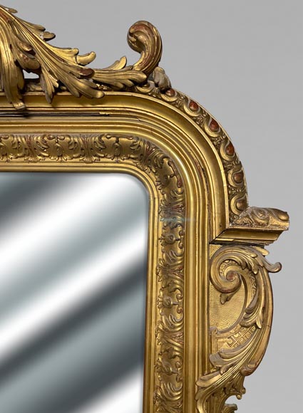 Grand trumeau doré au grand médaillon central de style Napoléon III-3