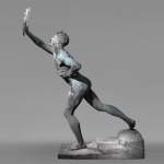 MAX KRUSE - Messager de la victoire, sculpture de coureur en bronze