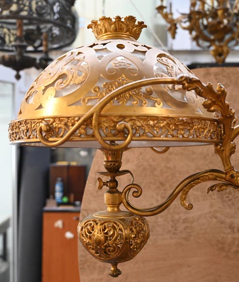 Lustre de billard d’époque Napoléon III en bronze doré Lustre de billard d’époque Napoléon III en bronze doré-1