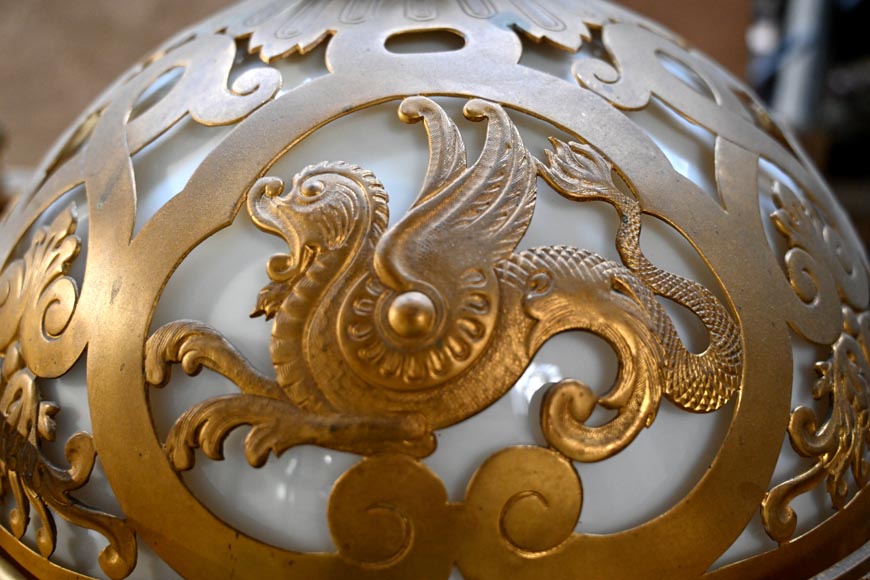 Lustre de billard d’époque Napoléon III en bronze doré Lustre de billard d’époque Napoléon III en bronze doré-4