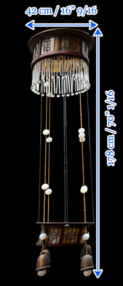 Luminaire à suspension, art déco Luminaire à suspension, art déco-8