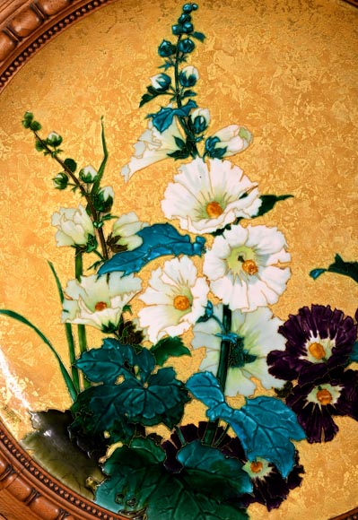 MILET & DIFFLOTH – Plat d'ornement en céramique émaillée au décor de fleurs des champs MILET & DIFFLOTH – Plat d'ornement en céramique émaillée au décor de fleurs des champs-2