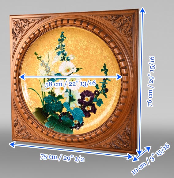 MILET & DIFFLOTH – Plat d'ornement en céramique émaillée au décor de fleurs des champs MILET & DIFFLOTH – Plat d'ornement en céramique émaillée au décor de fleurs des champs-11