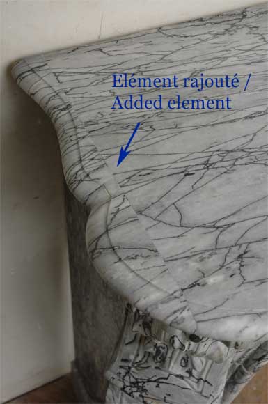 Cheminée de style Louis XV en marbre Bleu Fleuri