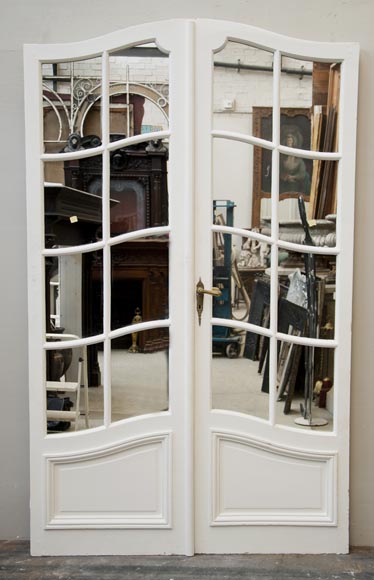 Une double porte d'intérieur cintrées avec miroirs-0