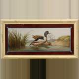 Panneau en terre cuite émaillé aux canards