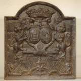 Plaque de cheminée aux deux lions