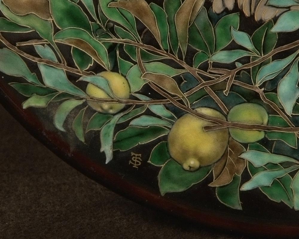 "Cacatoès" plat émaillé par T. Soyer "Cacatoès" plat émaillé par T. Soyer-2