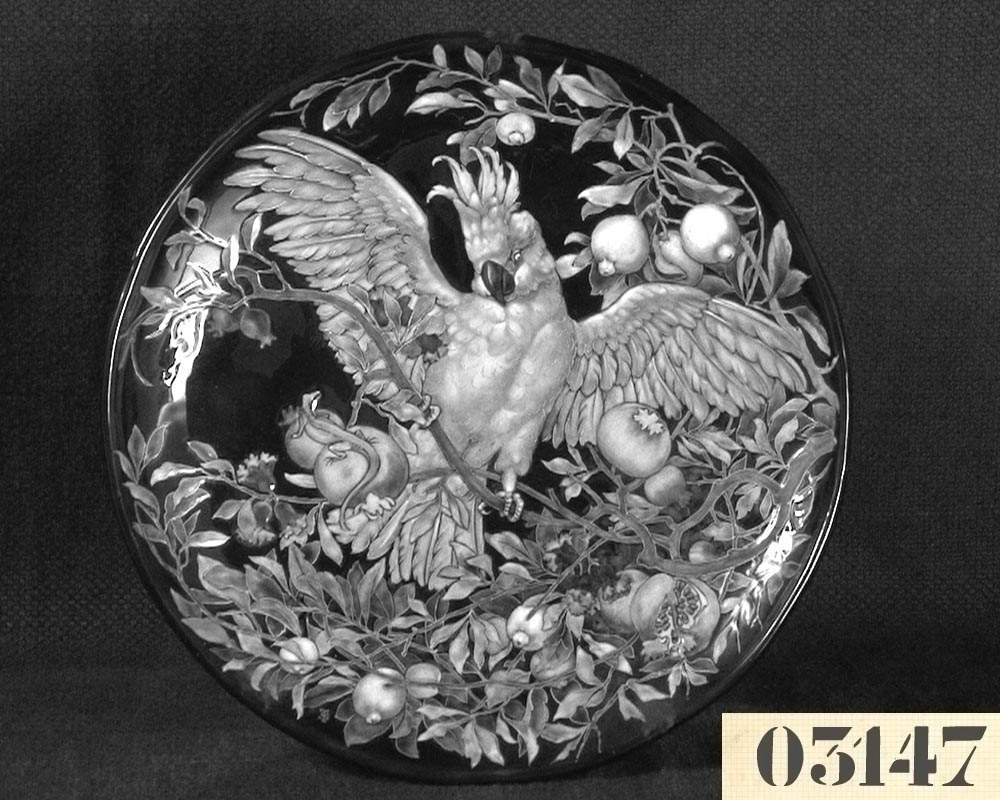 "Cacatoès" plat émaillé par T. Soyer "Cacatoès" plat émaillé par T. Soyer-4