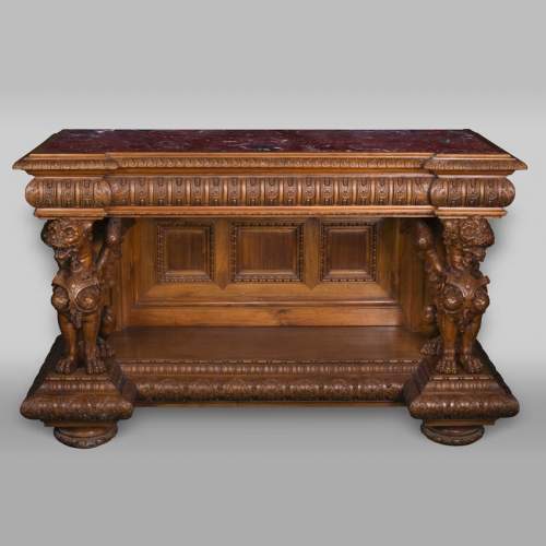 La desserte aux lions ailés  provenant d'un exceptionnel ensemble mobilier réalisé par Moïse Michelangelo Guggenheim pour le Palazzo Papadopoli de Venise, Italie