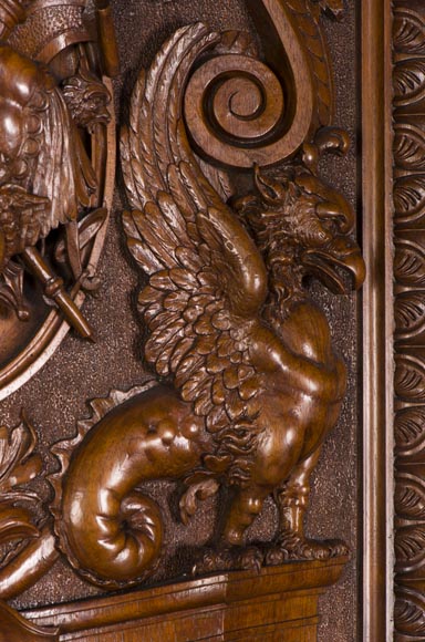 Une somptueuse crédence sculptée provenant d'un exceptionnel ensemble mobilier réalisé par Moïse Michelangelo Guggenheim pour le Palazzo Papadopoli de Venise, Italie Une somptueuse crédence sculptée provenant d'un exceptionnel ensemble mobilier réalisé par Moïse Michelangelo Guggenheim pour le Palazzo Papadopoli de Venise, Italie-11