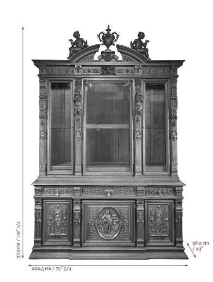 Belle salle à manger en noyer sculpté estampillée par l'ébéniste Paul Mazaroz Belle salle à manger en noyer sculpté estampillée par l'ébéniste Paul Mazaroz-19