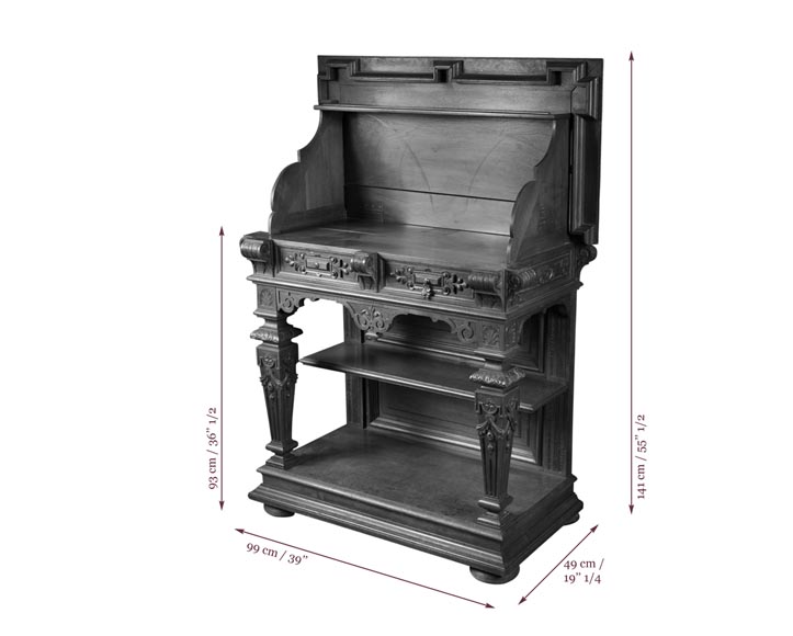 Belle salle à manger en noyer sculpté estampillée par l'ébéniste Paul Mazaroz Belle salle à manger en noyer sculpté estampillée par l'ébéniste Paul Mazaroz-21