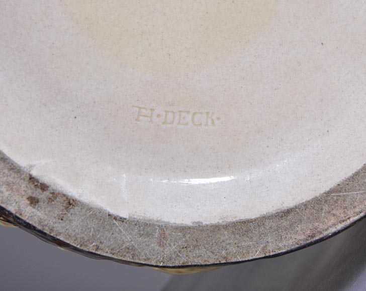 Théodore DECK (1823-1891) et Joseph Gustave CHERET (1838-1894) - Important vase à décor en relief de naïades et de chérubins Théodore DECK (1823-1891) et Joseph Gustave CHERET (1838-1894) - Important vase à décor en relief de naïades et de chérubins-8