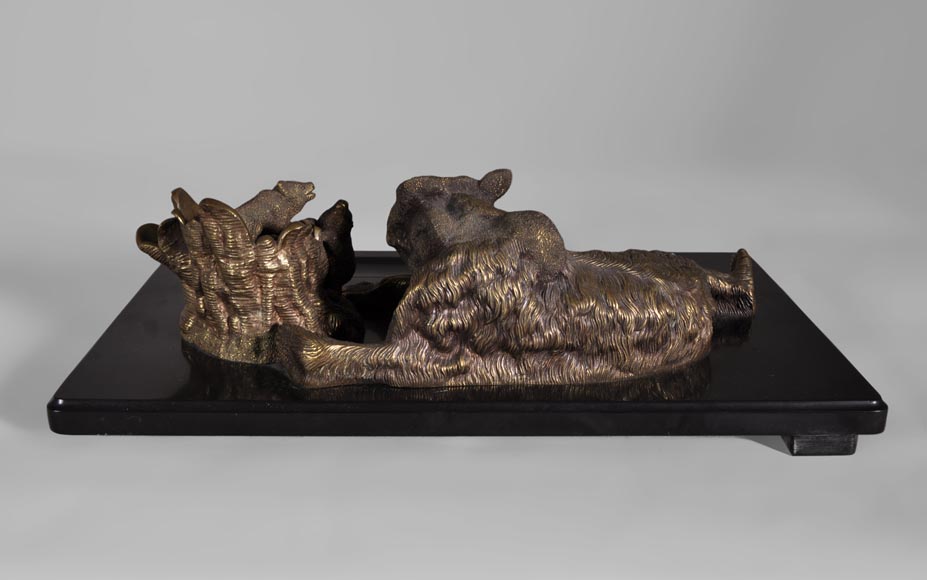 Nikolai Iwanowitsch Lieberich (modèle de) pour la Fonderie Woerffel à Saint-Pétersbourg - Nécessaire à écrire aux ours en bronze et marbre noir Nikolai Iwanowitsch Lieberich (modèle de) pour la Fonderie Woerffel à Saint-Pétersbourg - Nécessaire à écrire aux ours en bronze et marbre noir-4