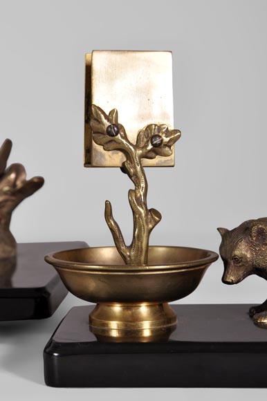 Nikolai Iwanowitsch Lieberich (modèle de) pour la Fonderie Woerffel à Saint-Pétersbourg - Nécessaire à écrire aux ours en bronze et marbre noir Nikolai Iwanowitsch Lieberich (modèle de) pour la Fonderie Woerffel à Saint-Pétersbourg - Nécessaire à écrire aux ours en bronze et marbre noir-7