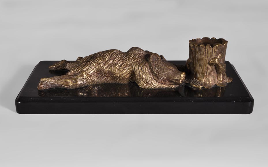 Nikolai Iwanowitsch Lieberich (modèle de) pour la Fonderie Woerffel à Saint-Pétersbourg - Nécessaire à écrire aux ours en bronze et marbre noir Nikolai Iwanowitsch Lieberich (modèle de) pour la Fonderie Woerffel à Saint-Pétersbourg - Nécessaire à écrire aux ours en bronze et marbre noir-9