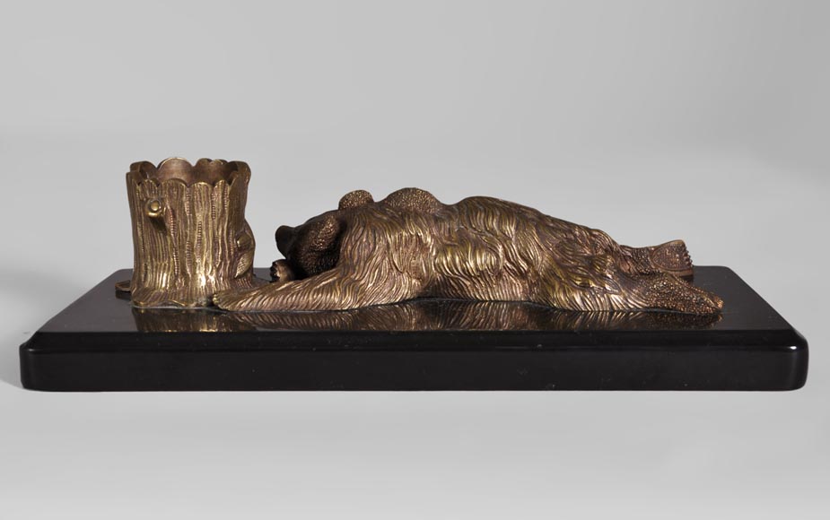 Nikolai Iwanowitsch Lieberich (modèle de) pour la Fonderie Woerffel à Saint-Pétersbourg - Nécessaire à écrire aux ours en bronze et marbre noir Nikolai Iwanowitsch Lieberich (modèle de) pour la Fonderie Woerffel à Saint-Pétersbourg - Nécessaire à écrire aux ours en bronze et marbre noir-11