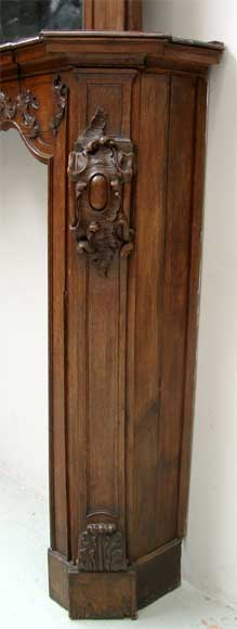 Cheminée et trumeau en chêne avec portrait de dame Cheminée et trumeau en chêne avec portrait de dame-3