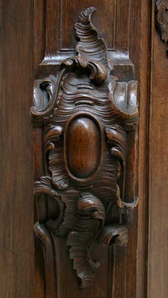 Cheminée et trumeau en chêne avec portrait de dame Cheminée et trumeau en chêne avec portrait de dame-4