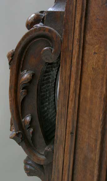 Cheminée et trumeau en chêne avec portrait de dame Cheminée et trumeau en chêne avec portrait de dame-5