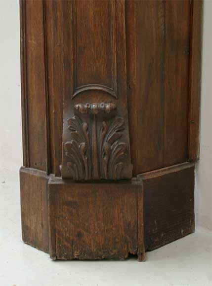 Cheminée et trumeau en chêne avec portrait de dame Cheminée et trumeau en chêne avec portrait de dame-6