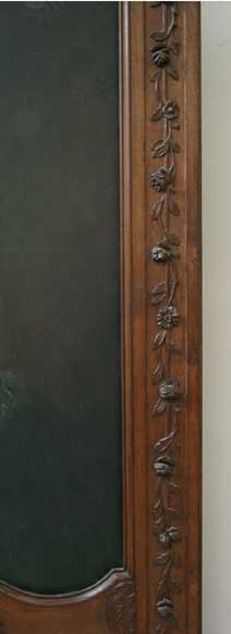 Cheminée et trumeau en chêne avec portrait de dame Cheminée et trumeau en chêne avec portrait de dame-11