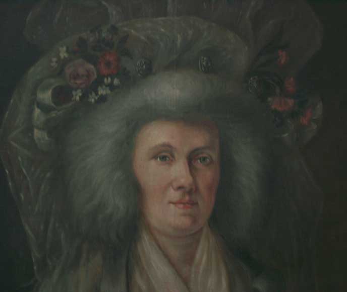 Cheminée et trumeau en chêne avec portrait de dame Cheminée et trumeau en chêne avec portrait de dame-12