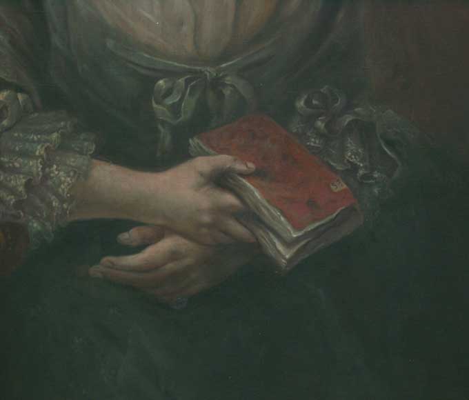 Cheminée et trumeau en chêne avec portrait de dame Cheminée et trumeau en chêne avec portrait de dame-13