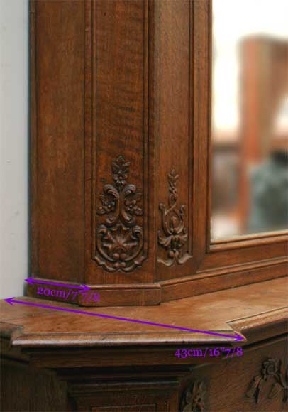 Cheminée en chêne au portrait d'homme Cheminée en chêne au portrait d'homme-7