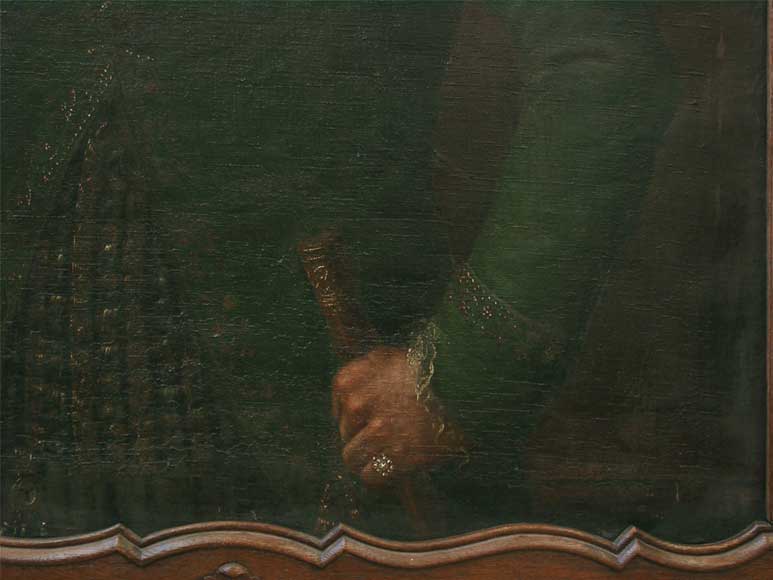 Cheminée en chêne au portrait d'homme Cheminée en chêne au portrait d'homme-9