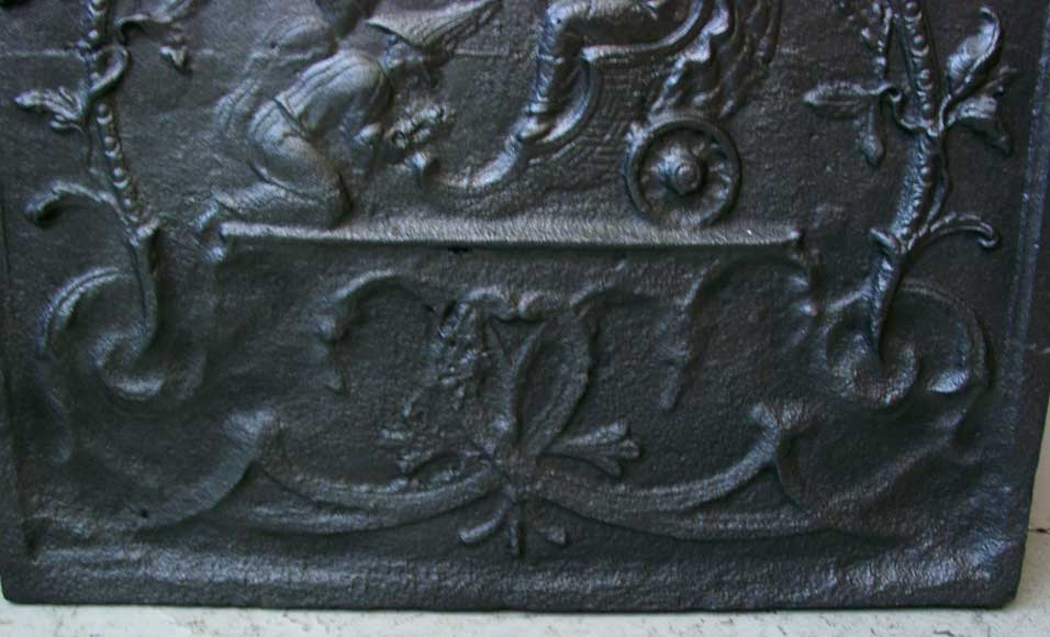 Plaque de cheminée à décor chinois  Plaque de cheminée à décor chinois