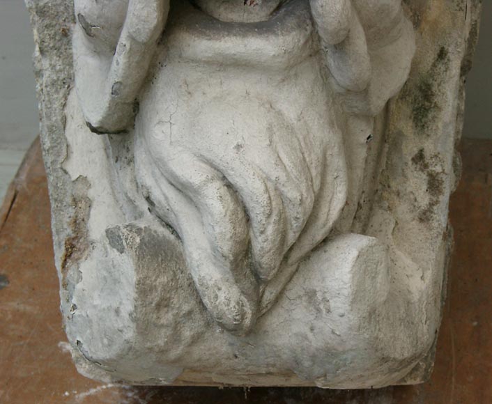 Clef de voûte à mascaron d'homme Clef de voûte à mascaron d'homme-2