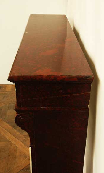 Cheminée en marbre Rouge Griotte et onyx.  Cheminée en marbre Rouge Griotte et onyx. -2