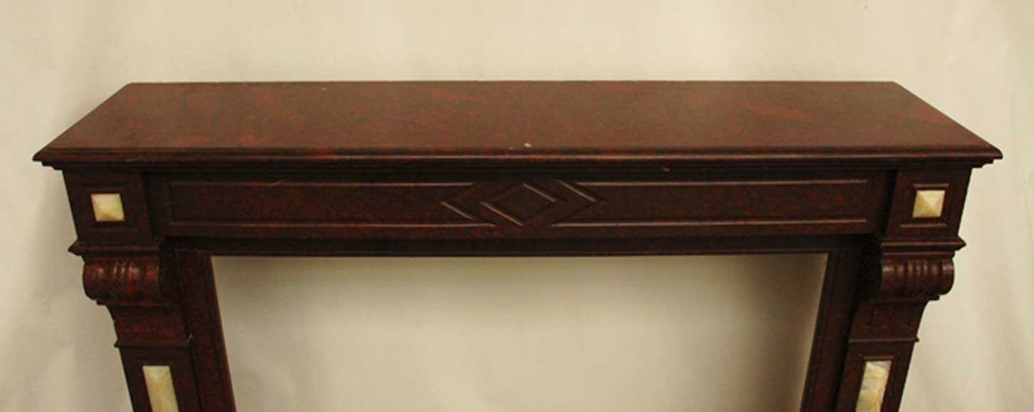 Cheminée en marbre Rouge Griotte et onyx.  Cheminée en marbre Rouge Griotte et onyx. -3